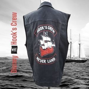 Disney Mens Black Denim Vest